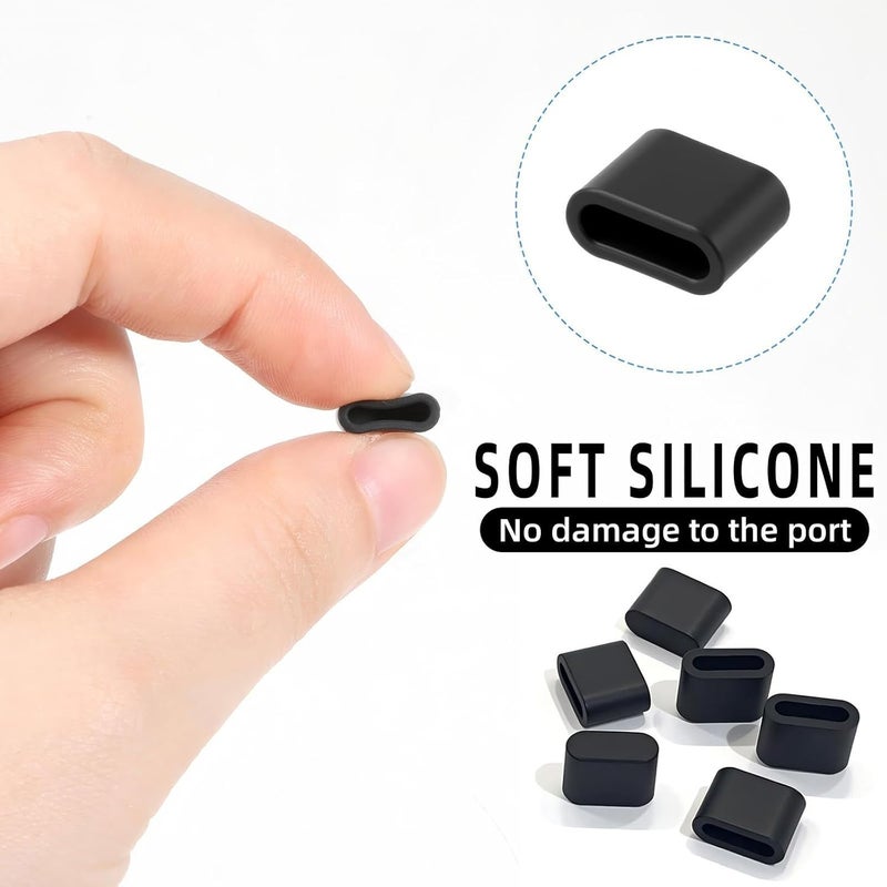 HUACAA 20 Pcs USB C Dust Caps Port Anti Dust Plug Silicone Type C Male Port Cover Anti Dust Charging Port Cover Protectors for Any Type C Charging Male Port (USB C Dust Cover/Black) - Image 4